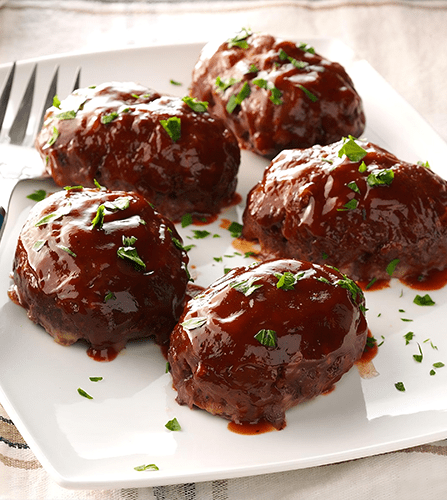Barbecued Onion Meat Loaves