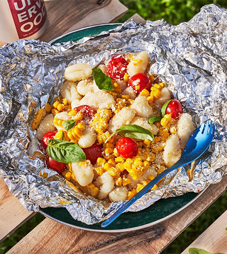 Corn and Tomato Gnocchi Foil Packs