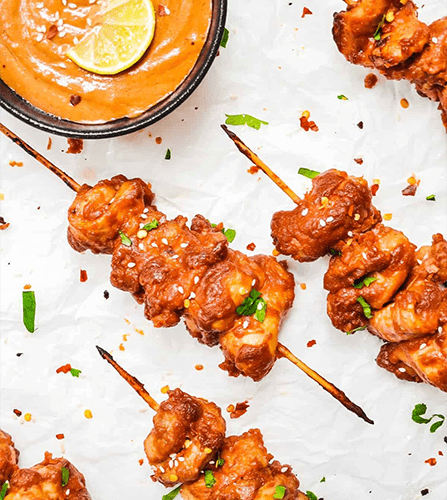 Peanut Butter Chicken Skewers