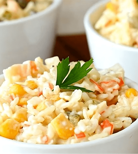 Rice Crab Stick Salad