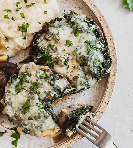 Spinach Stuffed Portobello Mushrooms