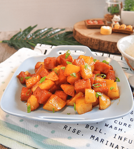 Stir Fried Luncheon Meat and Potatoes