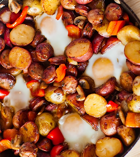 Sweet Potato & Maple Sausage Skillet