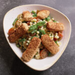 Halloumi sticks moghrabieh salad